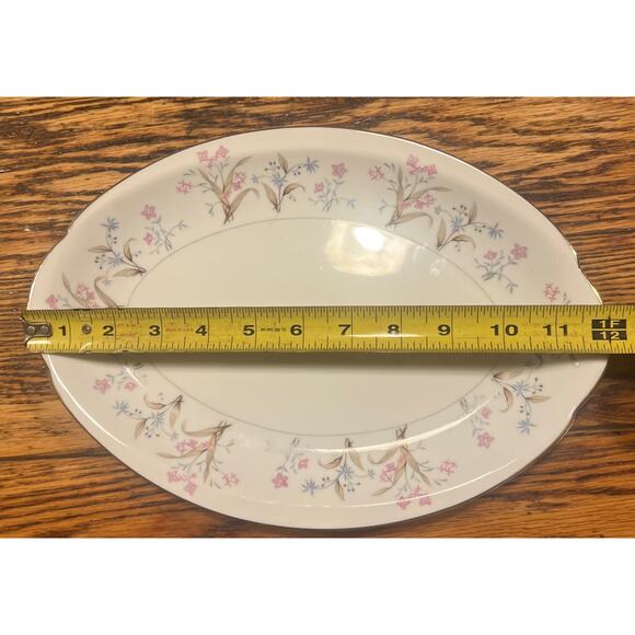 TWO Meito China LUCILLE Large / Small Oval Platters GORGEOUS! Japan Discontinued - Picture 10 of 16